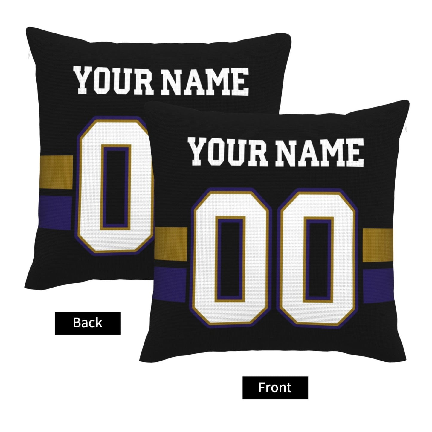 Baltimore Ravens Letters Decorative Pillows Case Custom Game Pillowcase Name Number Block Print Square Art Deco Throw Pillow