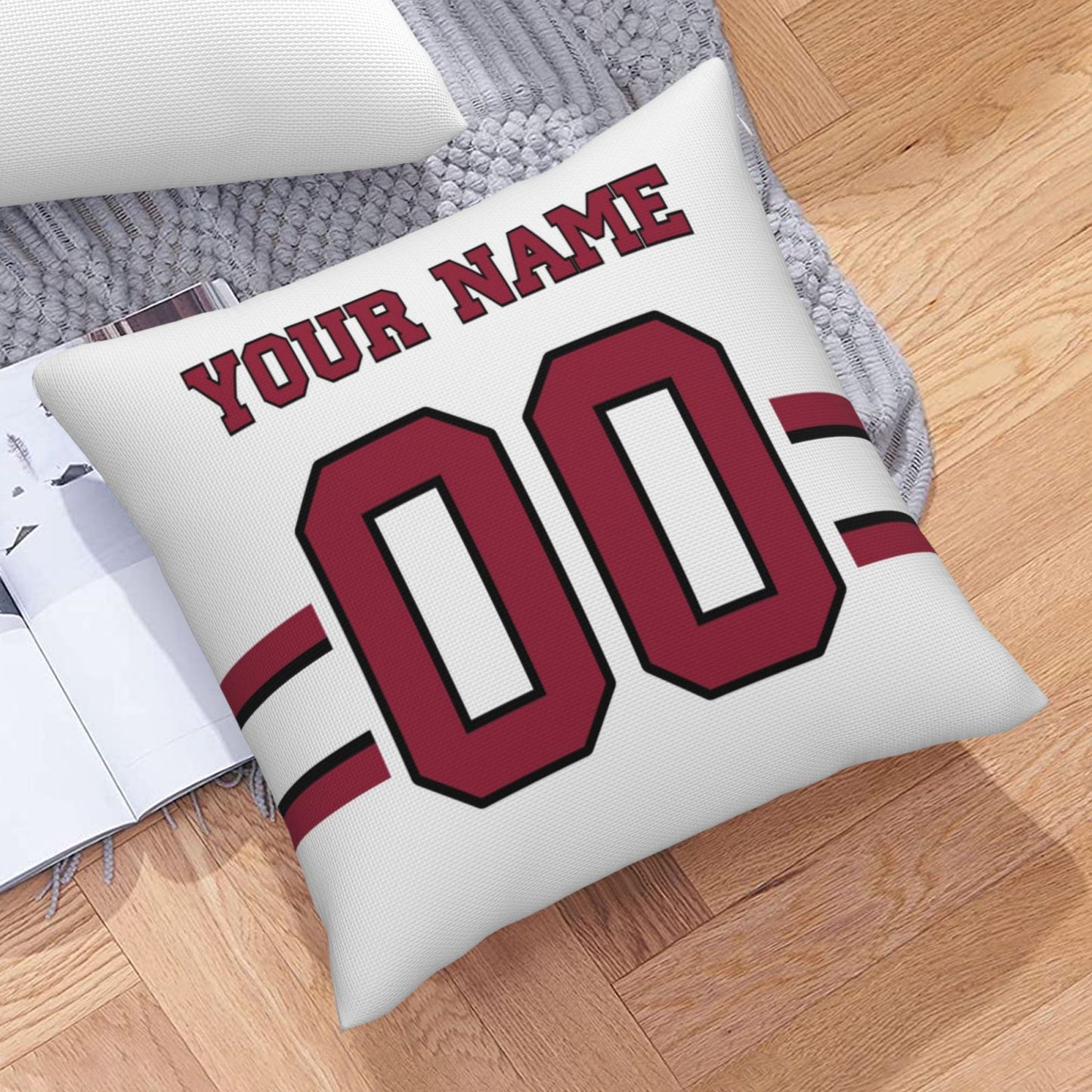 Arizona Cardinals Football Team Decorative Throw Pillow Case Print Personalized Football Style Fans Letters & Number Pillowcase Birthday Gift