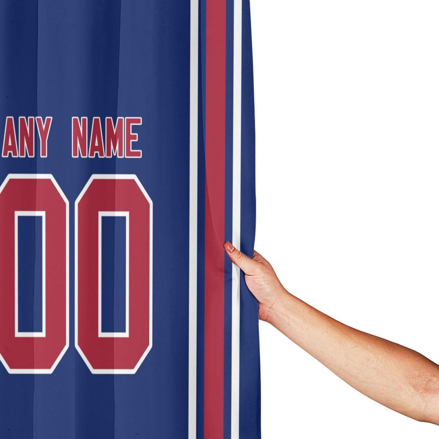 Custom Football New York Giants style personalized shower curtain custom design name and number set of 12 shower curtain hooks Rings