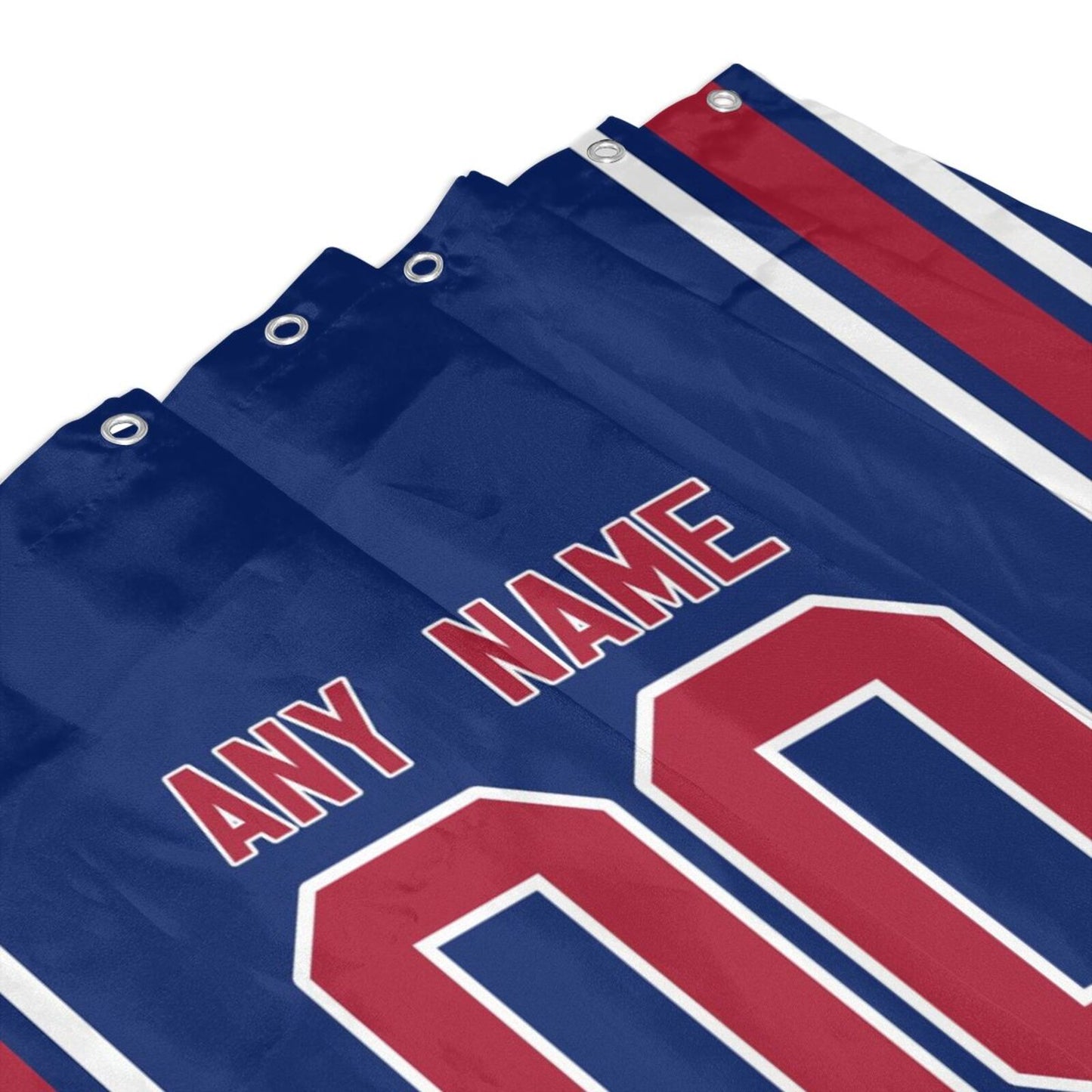 Custom Football New York Giants style personalized shower curtain custom design name and number set of 12 shower curtain hooks Rings