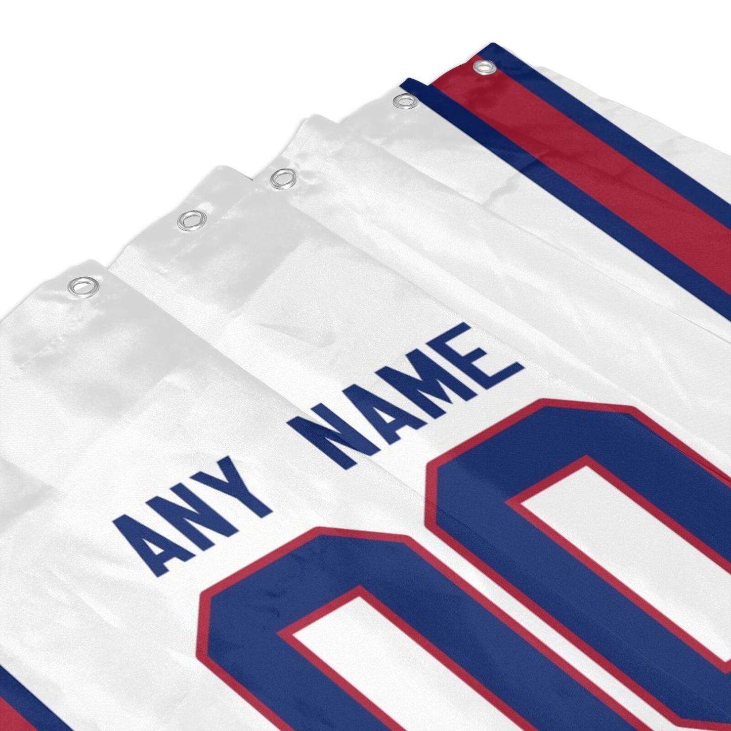 Custom Football New York Giants style personalized shower curtain custom design name and number set of 12 shower curtain hooks Rings