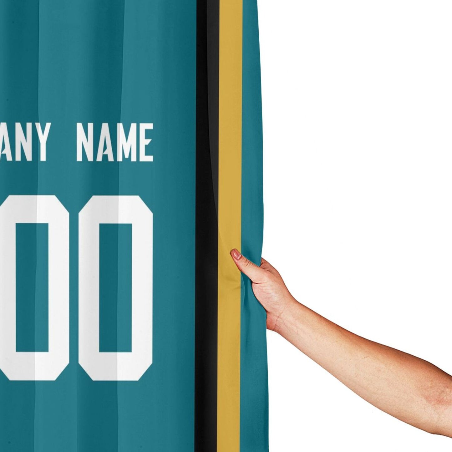 Custom Football Jacksonville Jaguars style personalized shower curtain custom design name and number set of 12 shower curtain hooks Rings