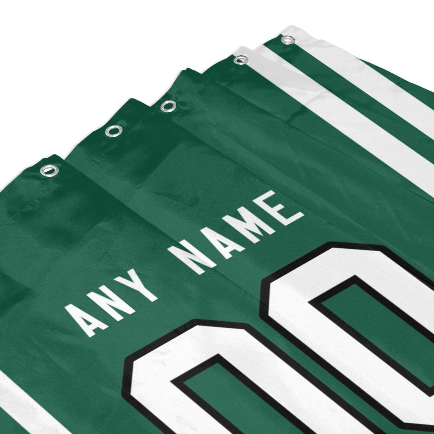 Custom Football New York Jets style personalized shower curtain custom design name and number set of 12 shower curtain hooks Rings