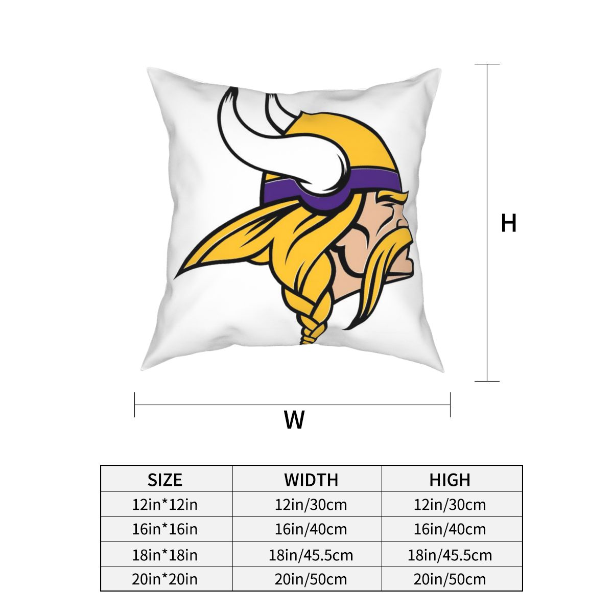 Custom Decorative Football Pillow Case Minnesota Vikings White Pillowcase Personalized Throw Pillow Covers