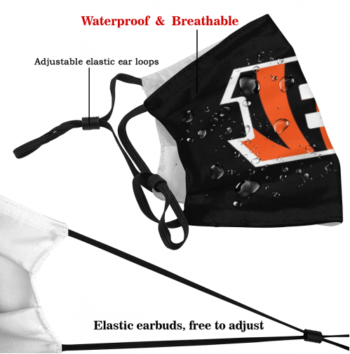 Print Football Personalized Cincinnati Bengals Adult Dust Mask With PM 2.5 Filters