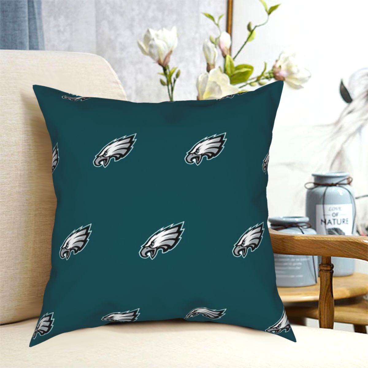 Custom Decorative Football Pillow Case Philadelphia Eagles Pillowcase Personalized Throw Pillow Covers