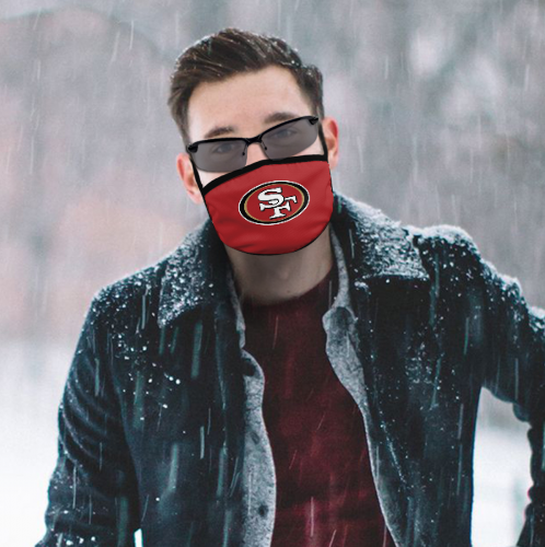 Print Football Personalized San Francisco 49ers Adult Mask Red