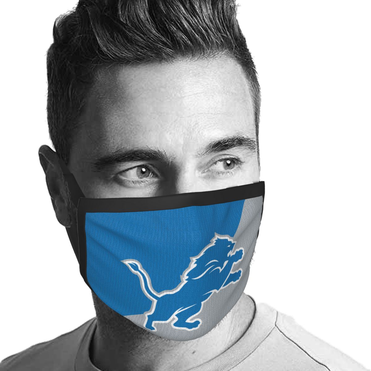 Custom Football Personalized Detroit Lions Dust Face Mask With Filters PM 2.5