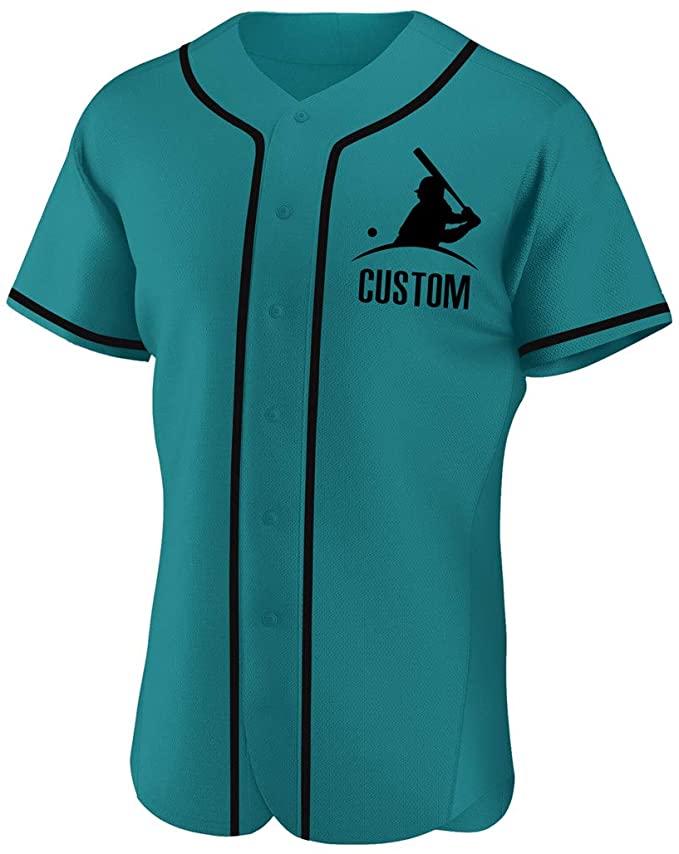 Custom Green Stitched Baseball Jersey Personalized Button Down Baseball T Shirt