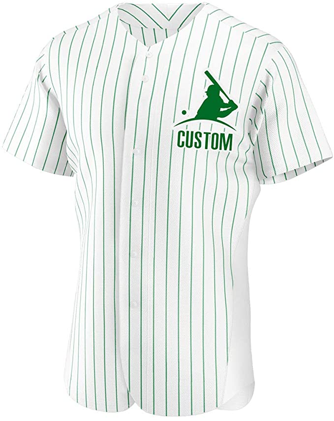 Custom White Stitched Baseball Jersey Personalized Button Down Baseball T Shirt