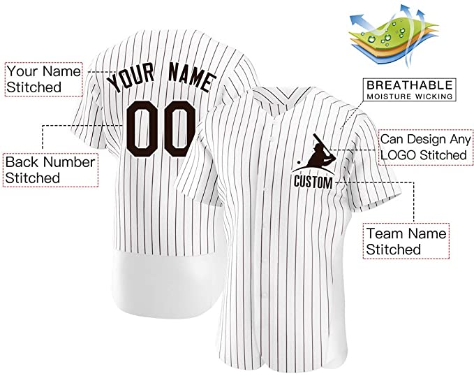 Custom White Stitched Baseball Jersey Personalized Button Down Baseball T Shirt
