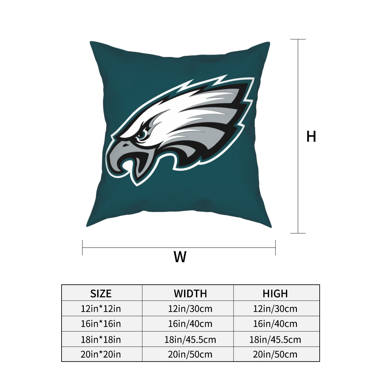 Custom Decorative Football Pillow Case Philadelphia Eagles Green Pillowcase Personalized Throw Pillow Covers
