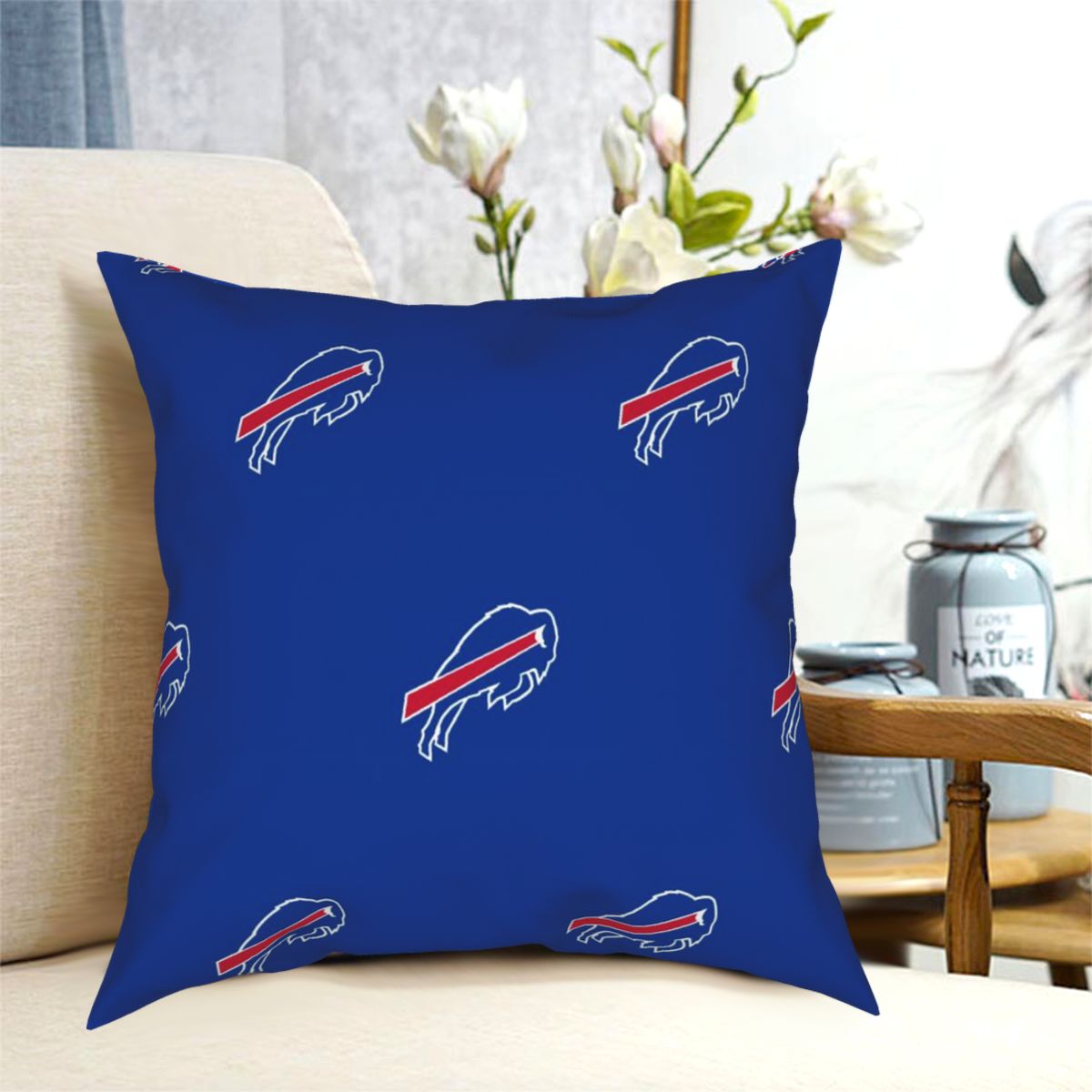 Custom Decorative Football Pillow Case Buffalo Bills Pillowcase Personalized Throw Pillow Covers