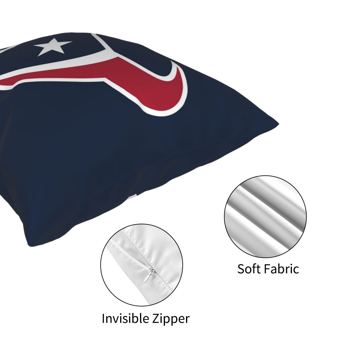 Custom Decorative Football Pillow Case Houston Texans Navy Pillowcase Personalized Throw Pillow Covers