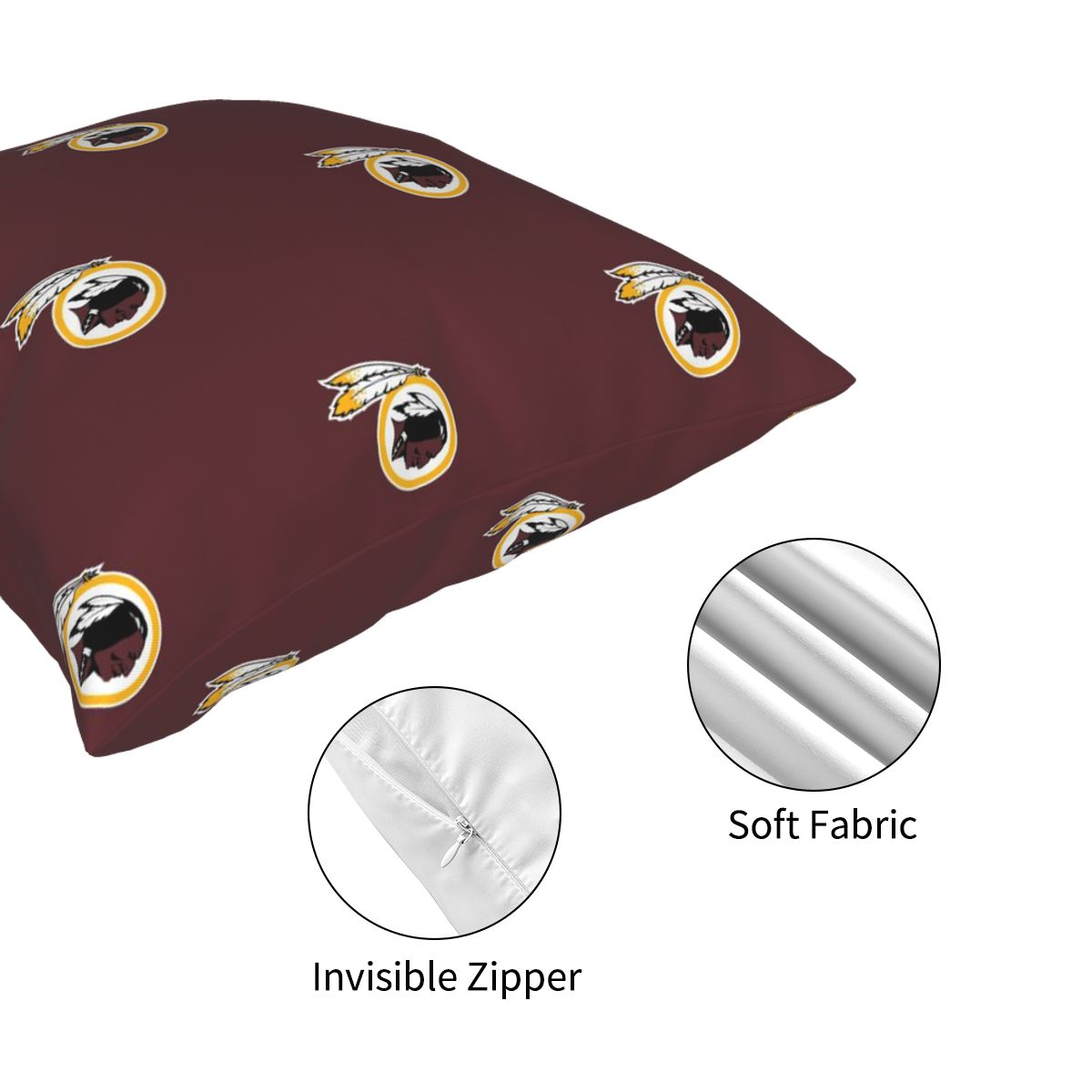 Custom Decorative Football Pillow Case Washington Redskins Pillowcase Personalized Throw Pillow Covers