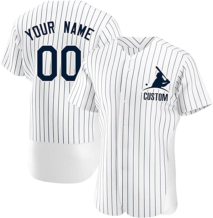 Custom White Stitched Baseball Jersey Personalized Button Down Baseball T Shirt