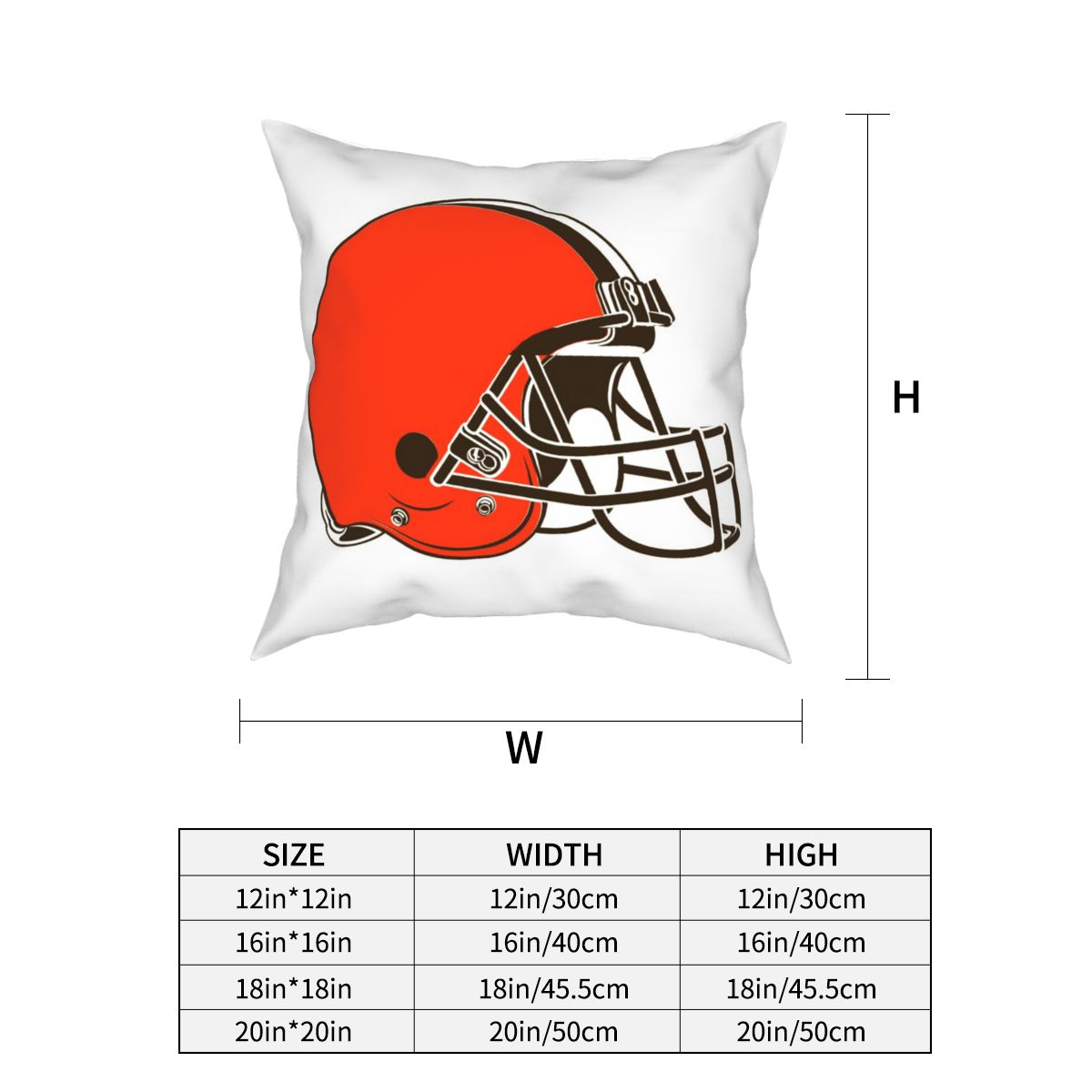 Custom Decorative Football Pillow Case Cleveland Browns White Pillowcase Personalized Throw Pillow Covers