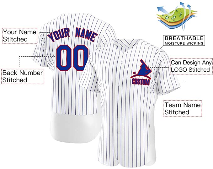 Custom White Stitched Baseball Jersey Personalized Button Down Baseball T Shirt