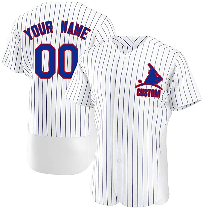 Custom White Stitched Baseball Jersey Personalized Button Down Baseball T Shirt