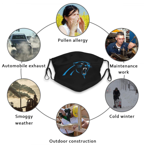 Print Football Personalized Carolina Panthers Adult Dust Mask With Filters PM 2.5