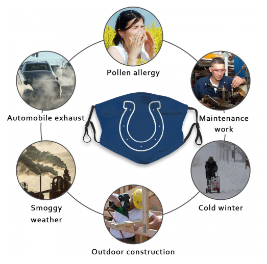 Print Football Personalized Indianapolis Colts Adult Dust Mask With Filters