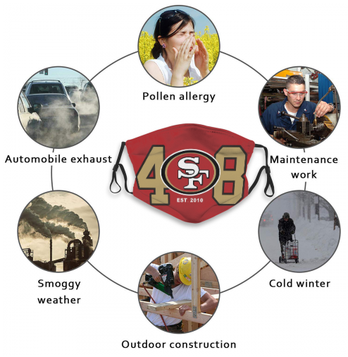 Football San Francisco 49ers Personalized Niner 408 Face Mask With Filter