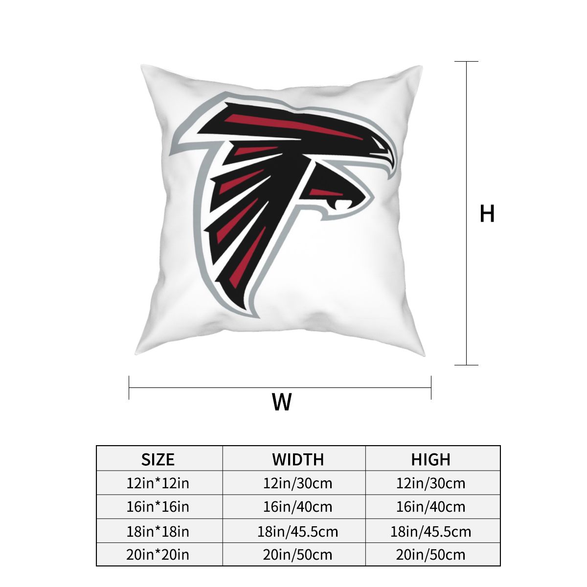 Custom Decorative Football Pillow Case Atlanta Falcons White Pillowcase Personalized Throw Pillow Covers