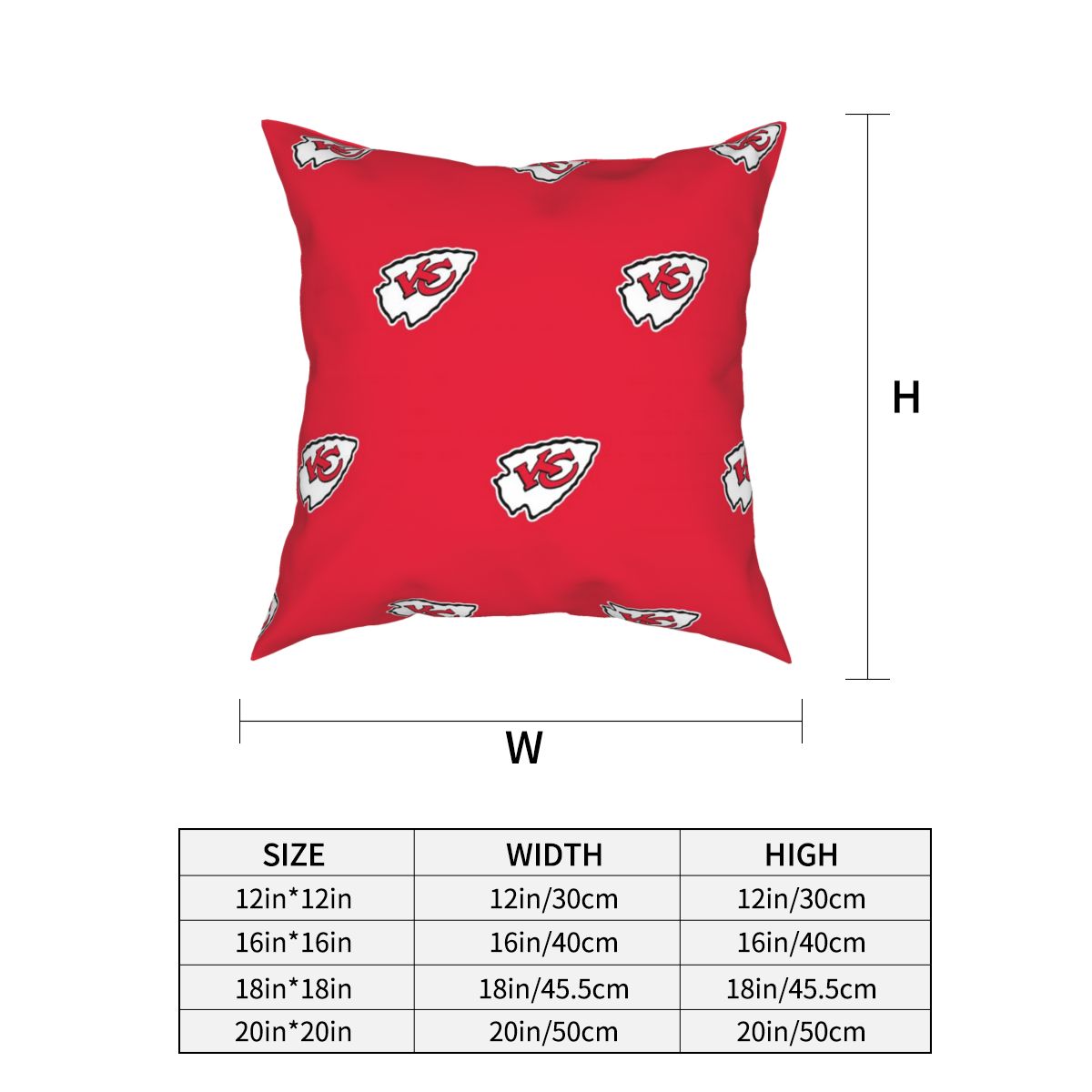 Custom Decorative Football Pillow Case Kansas City Chiefs Pillowcase Personalized Throw Pillow Covers