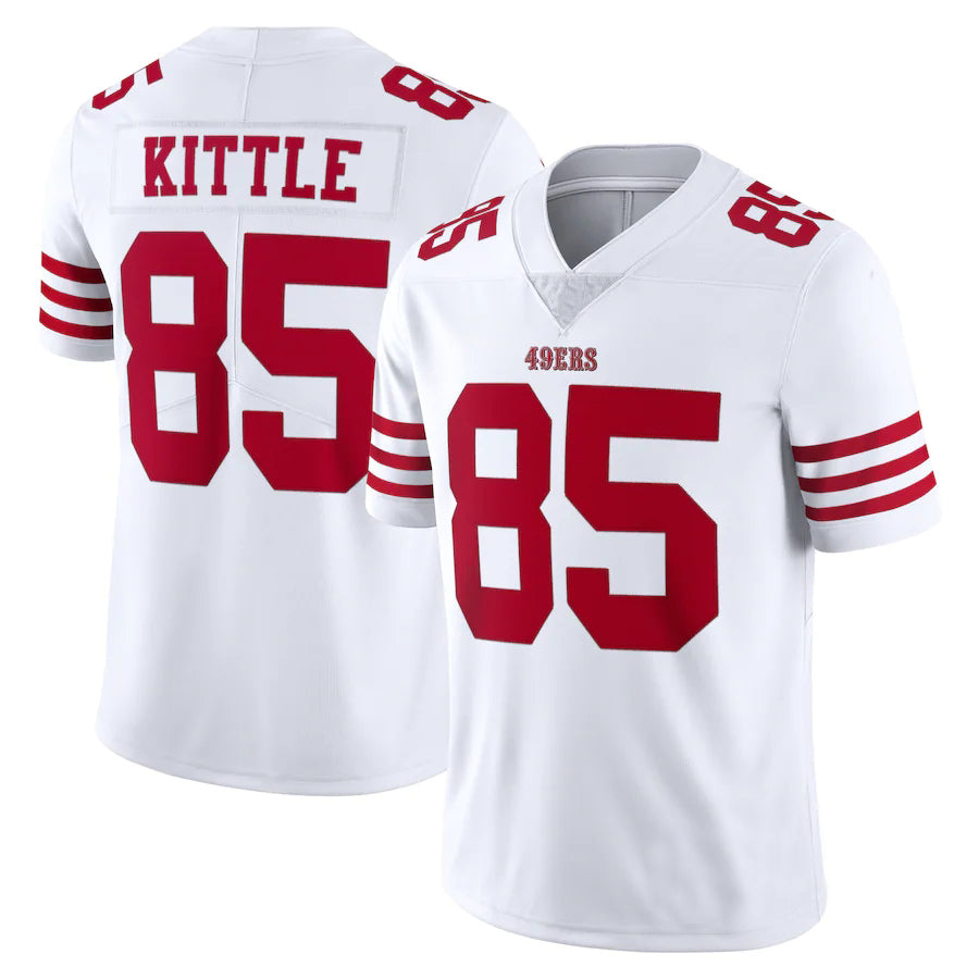 Custom 85 George Kittle New SF.49er White Stitched American Football Jerseys 2022