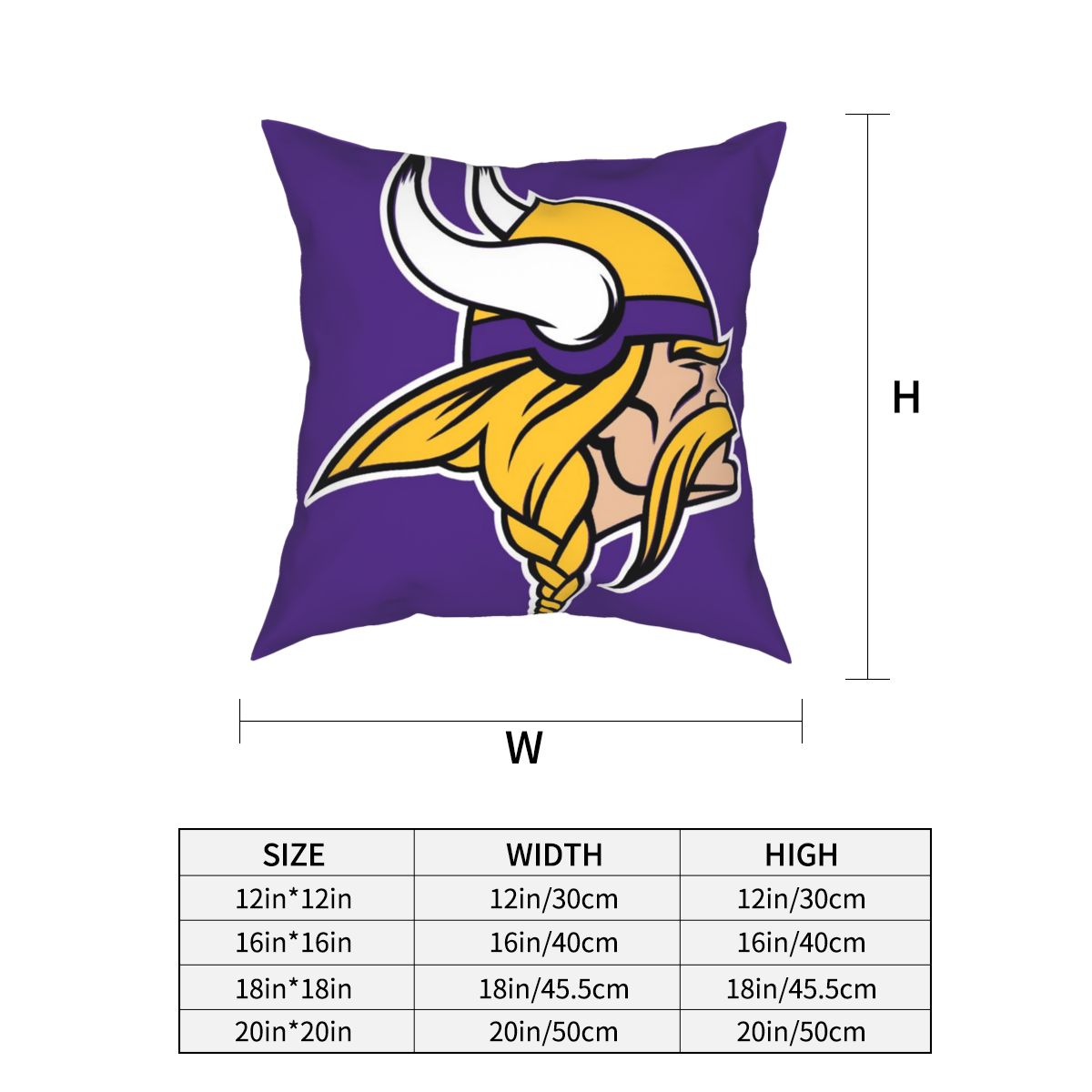 Custom Decorative Football Pillow Case Minnesota Vikings Purple Pillowcase Personalized Throw Pillow Covers