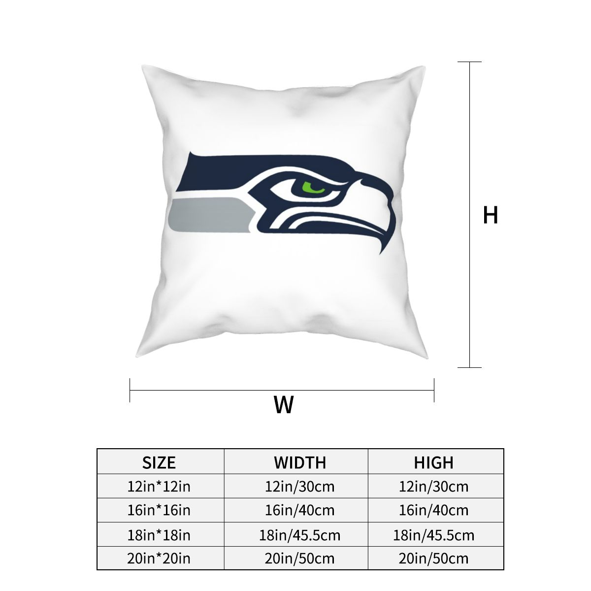Custom Decorative Football Pillow Case Seattle Seahawks White Pillowcase Personalized Throw Pillow Covers