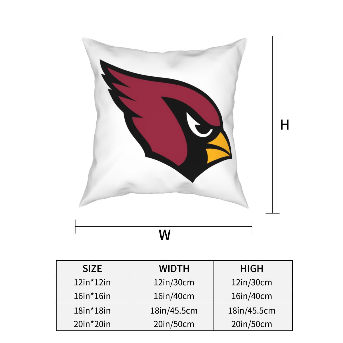 Custom Decorative Football Pillow Case Arizona Cardinals White Pillowcase Personalized Throw Pillow Covers