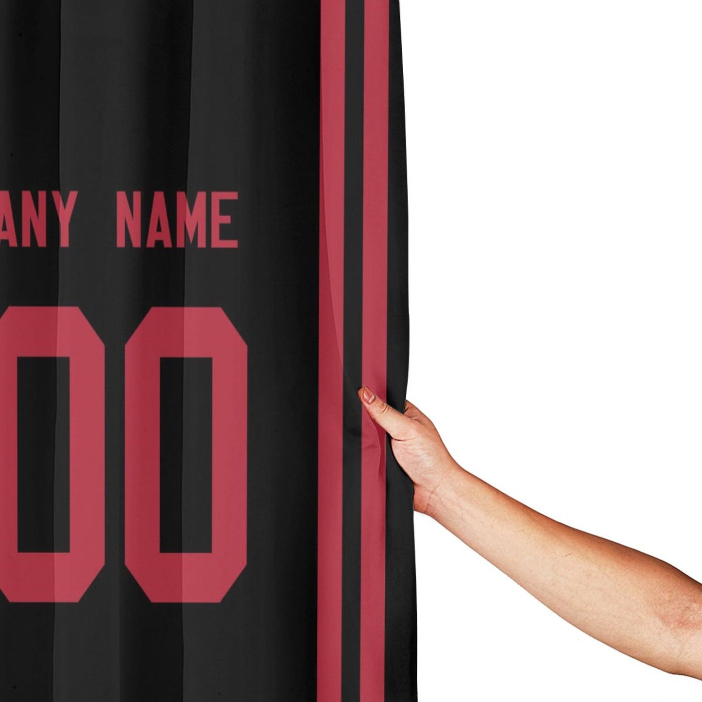 Custom Football San Francisco 49ers style personalized shower curtain custom design name and number set of 12 shower curtain hooks Rings