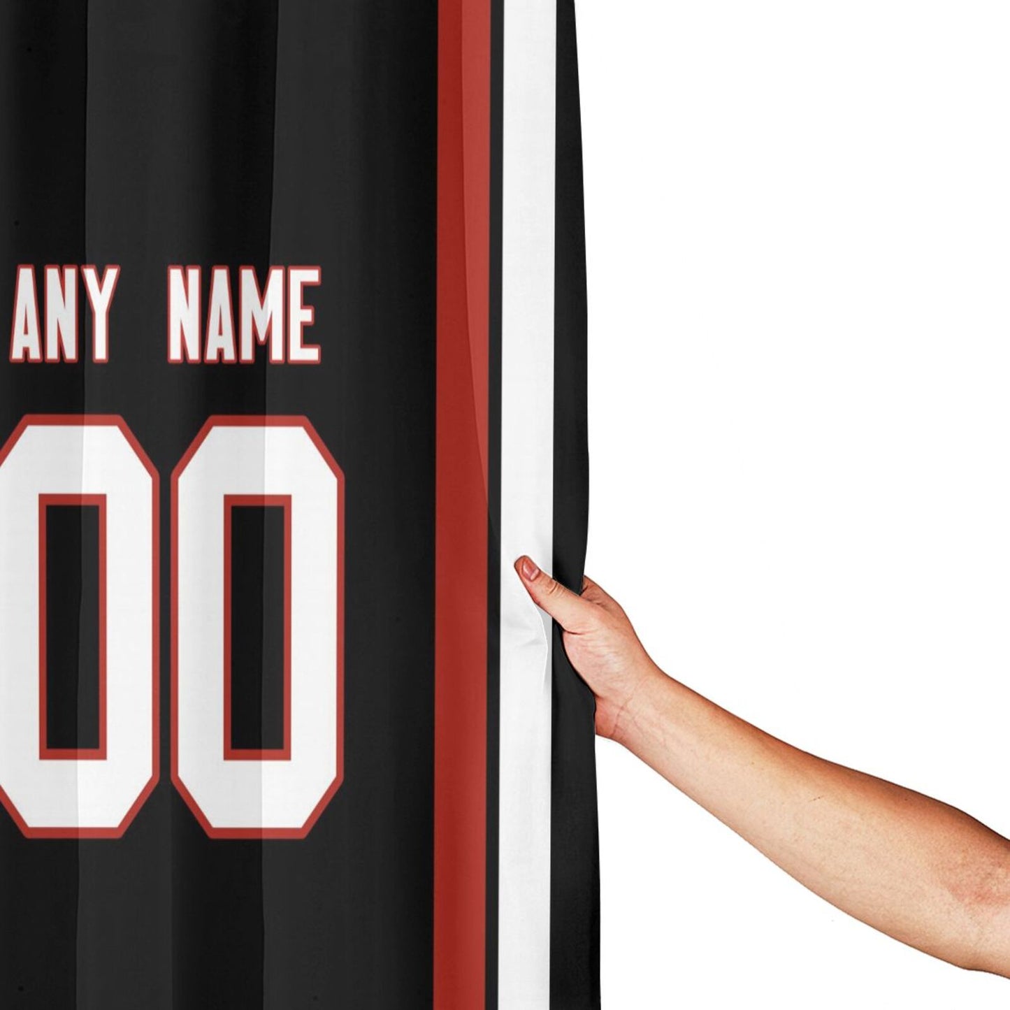 Custom Football Atlanta Falcons style personalized shower curtain custom design name and number set of 12 shower curtain hooks Rings