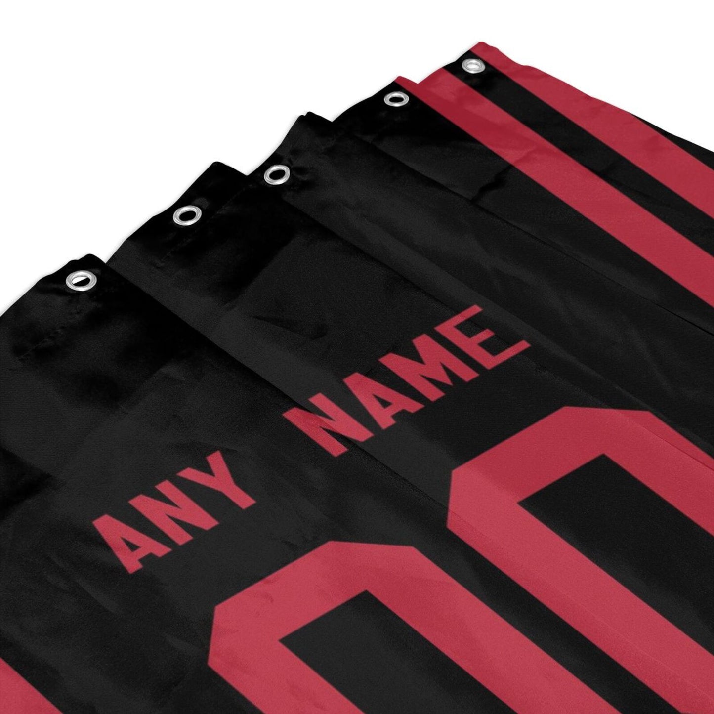 Custom Football San Francisco 49ers style personalized shower curtain custom design name and number set of 12 shower curtain hooks Rings