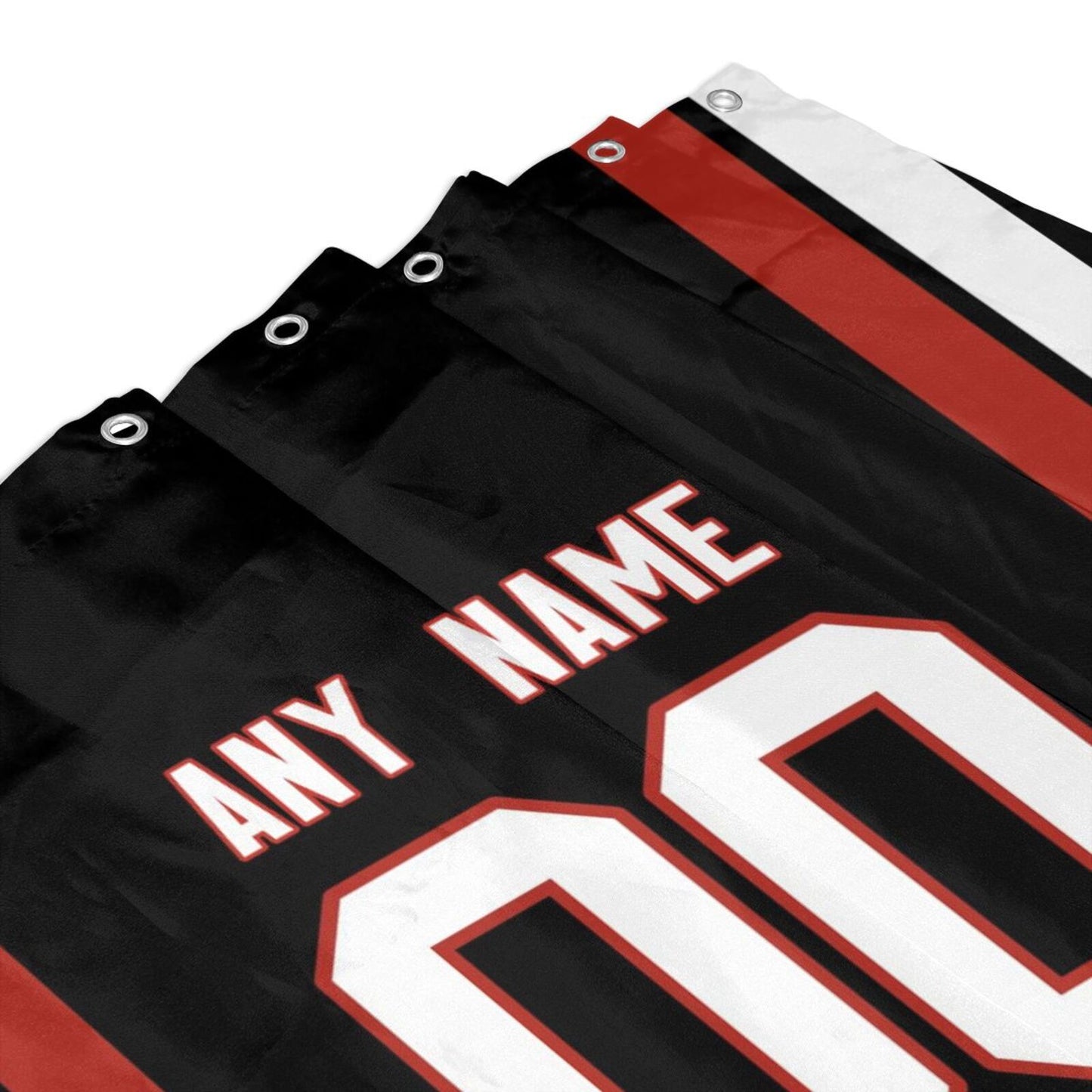 Custom Football Atlanta Falcons style personalized shower curtain custom design name and number set of 12 shower curtain hooks Rings