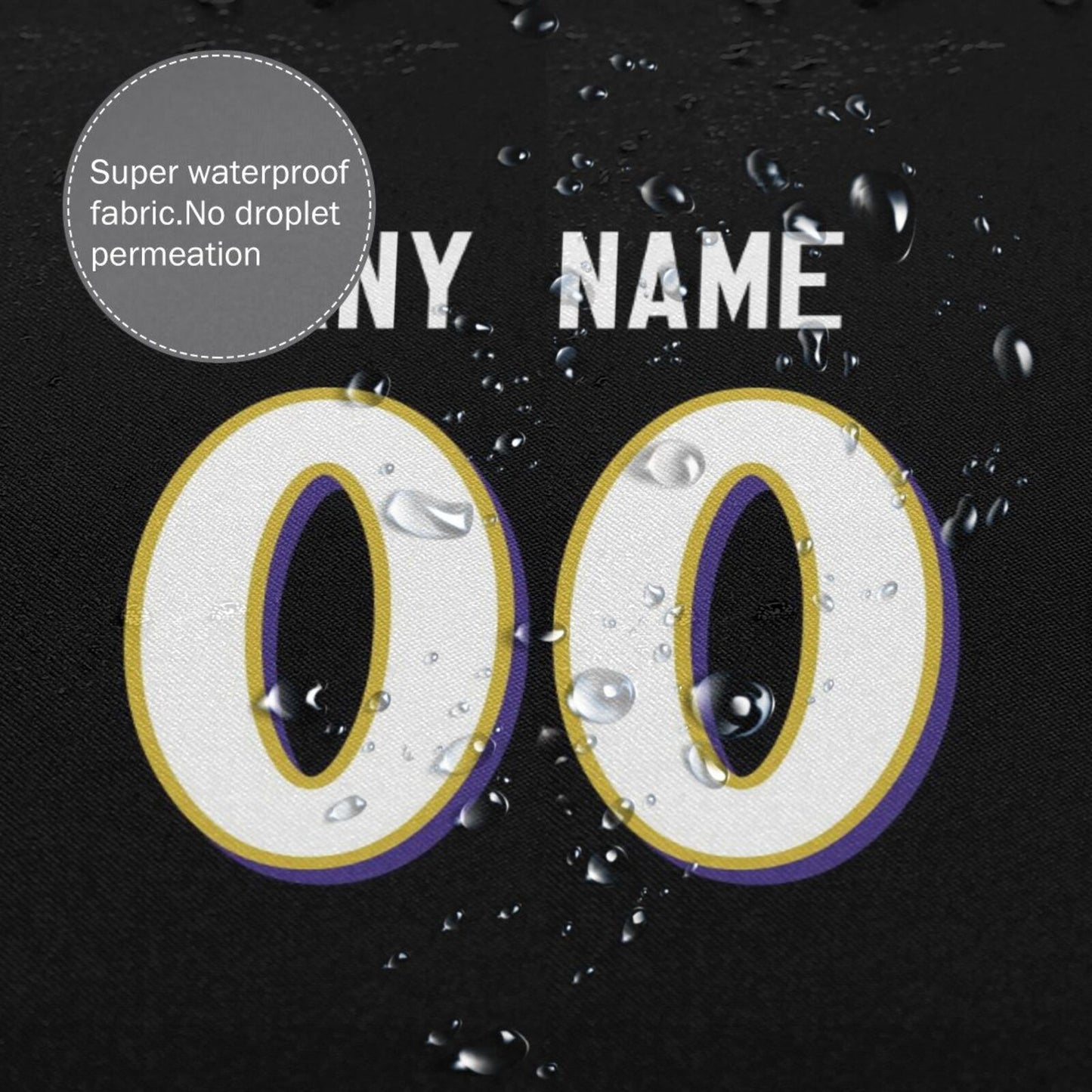 Custom Football Baltimore Ravens style personalized shower curtain custom design name and number set of 12 shower curtain hooks Rings