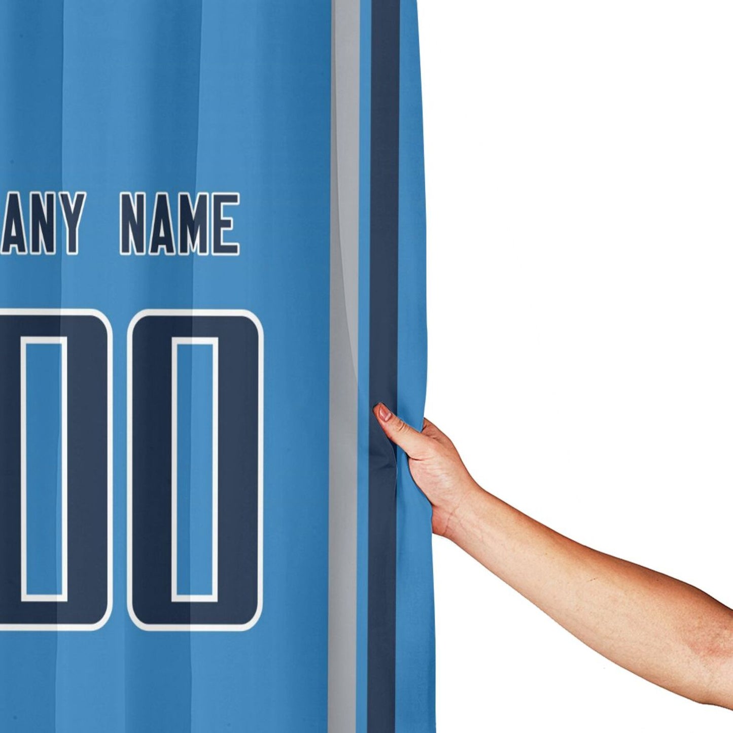 Custom Football Tennessee Titans style personalized shower curtain custom design name and number set of 12 shower curtain hooks Rings