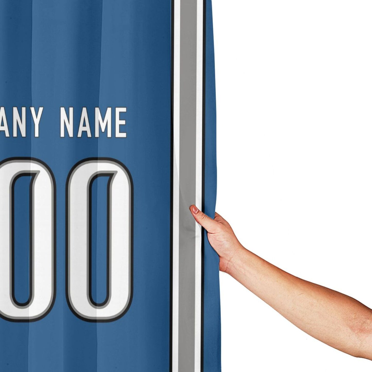 Custom Football Detroit Lions style personalized shower curtain custom design name and number set of 12 shower curtain hooks Rings