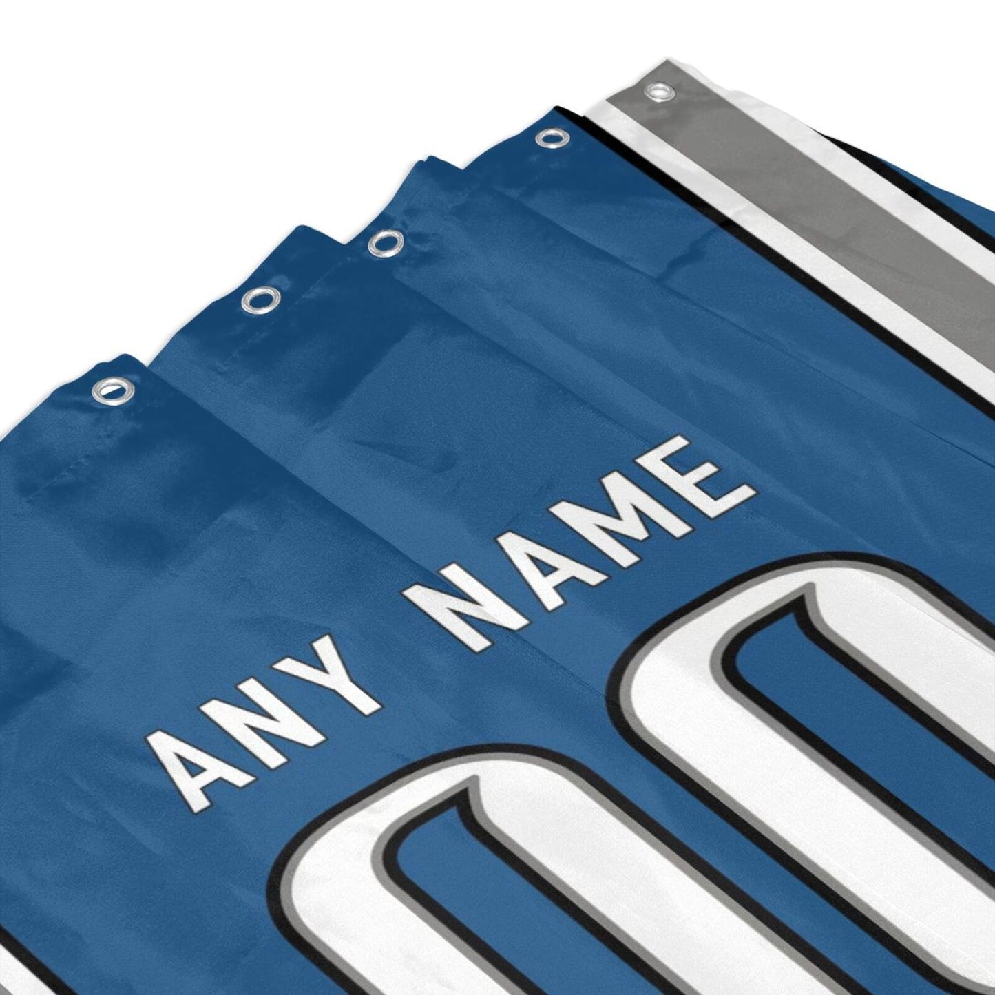 Custom Football Detroit Lions style personalized shower curtain custom design name and number set of 12 shower curtain hooks Rings