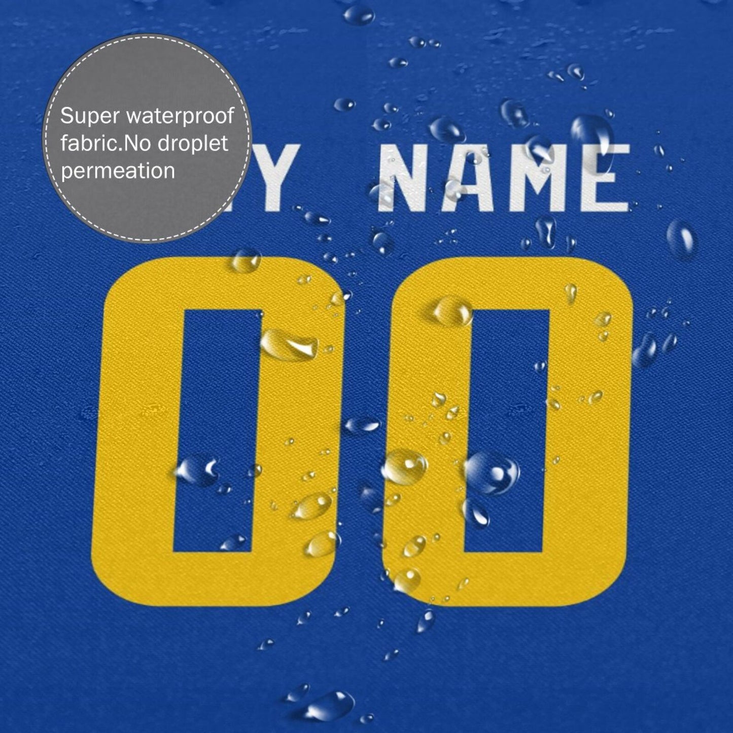 Custom Football Los Angeles Rams style personalized shower curtain custom design name and number set of 12 shower curtain hooks Rings