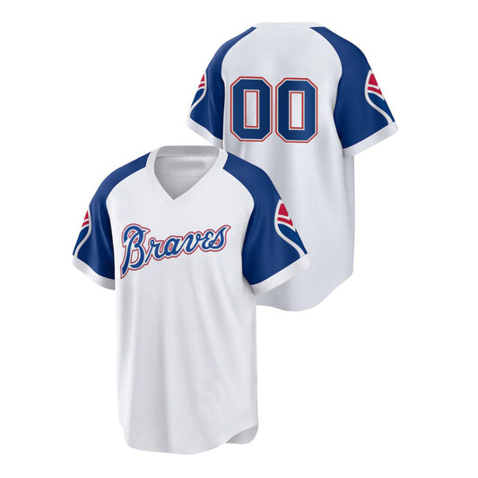 Custom Atlanta Braves Cooperstown White Baseball Stitched Jersey