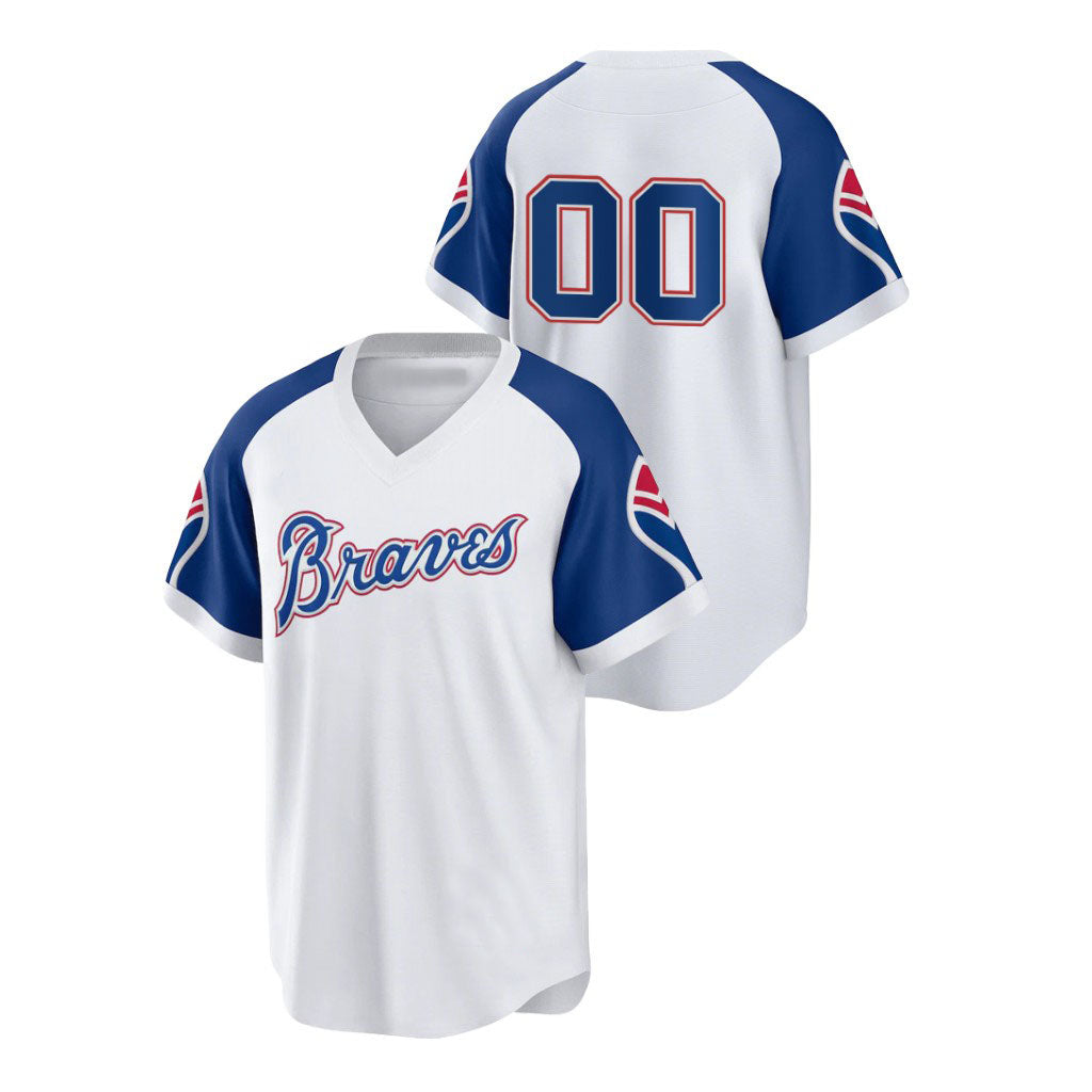 Custom Atlanta Braves Cooperstown White Baseball Stitched Jersey