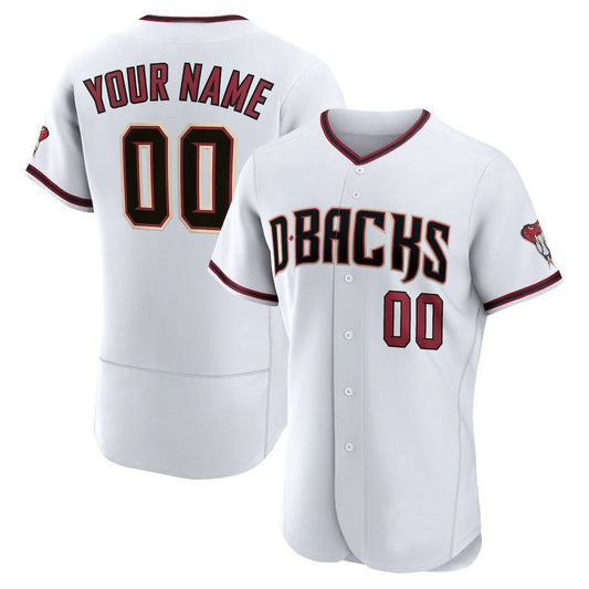 Custom Baseball Mens Arizona Diamondbacks Stitched White Jersey