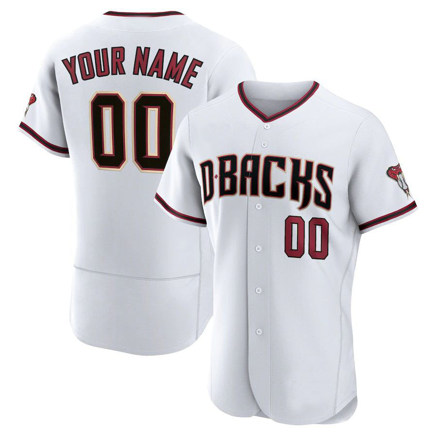 Custom Baseball Mens Arizona Diamondbacks Stitched White Jersey