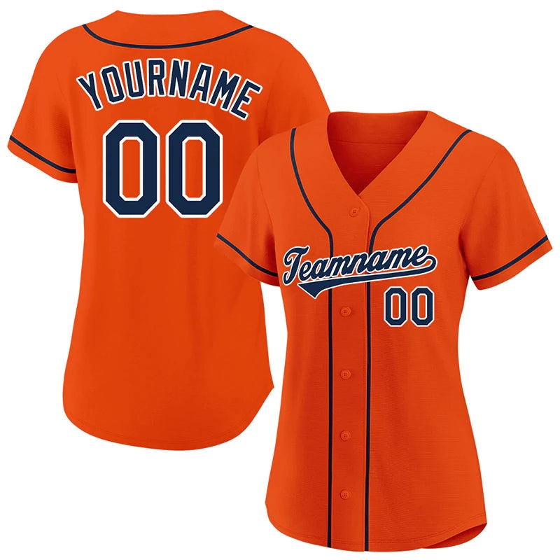 Custom Baseball Jersey Orange White Navy Authentic Stitched Letter And Numbers Mesh for Men Women Youth Button Down Jerseys