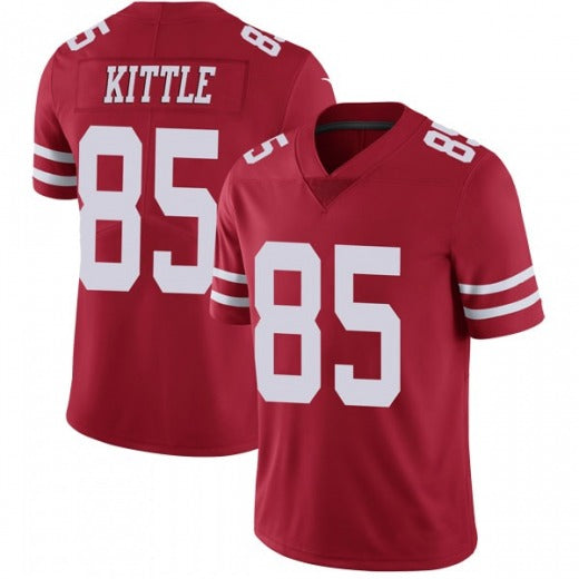 Football Custom SF.49ers George Kittle  Jersey Red Stitched Name And Number 85