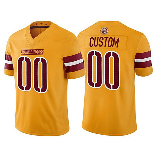 Custom Washington Commanders Gold Vapor Limited Jersey Football Stitched Jerseys