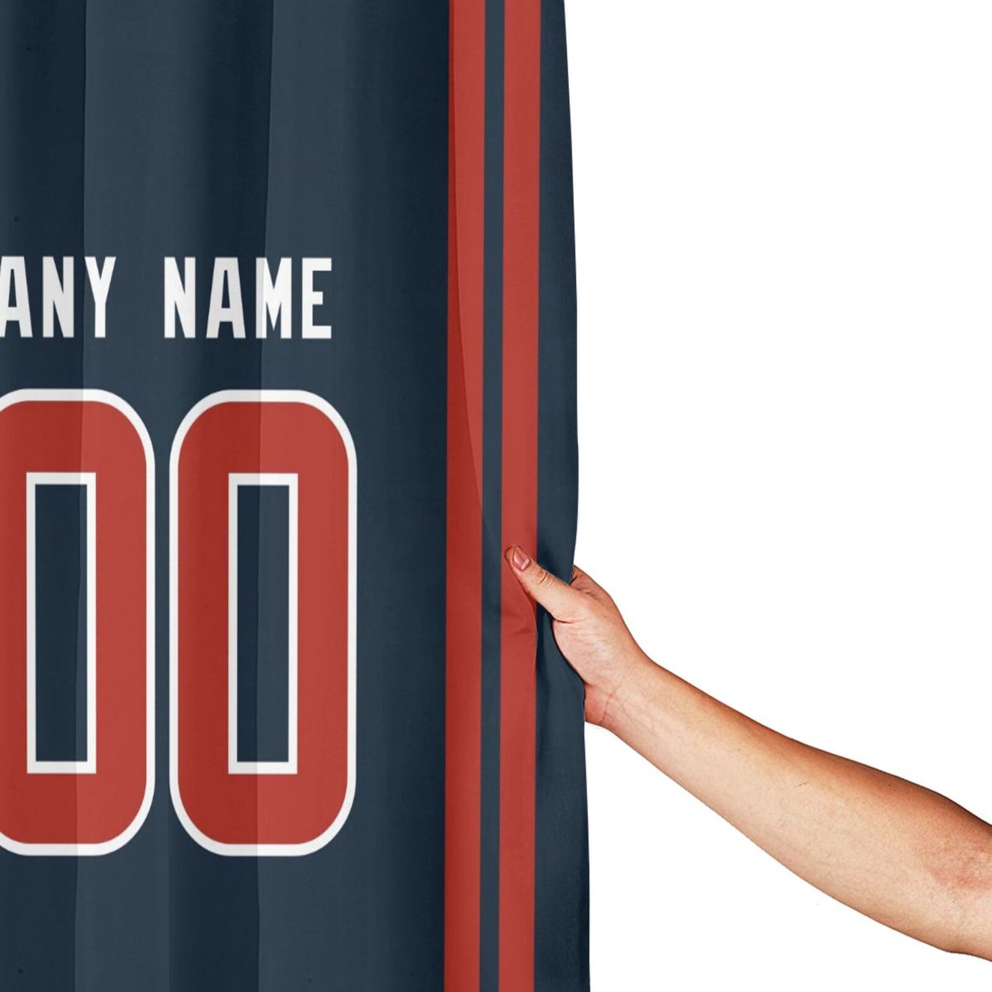 Custom Football Houston Texans style personalized shower curtain custom design name and number set of 12 shower curtain hooks Rings