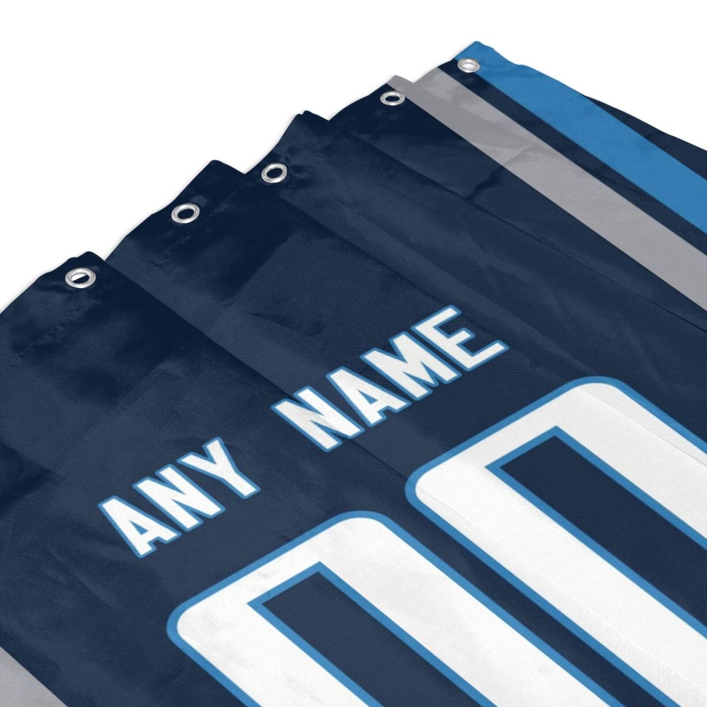 Custom Football Tennessee Titans style personalized shower curtain custom design name and number set of 12 shower curtain hooks Rings